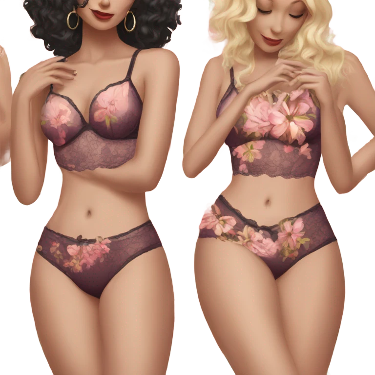 Lingerie with flower emoji