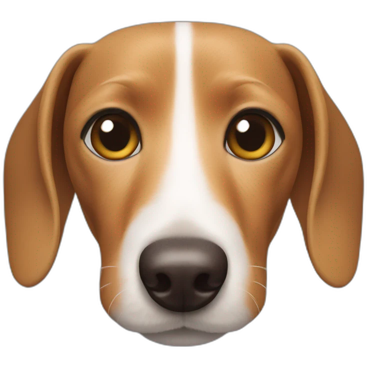 white and brown dachshund face front emoji