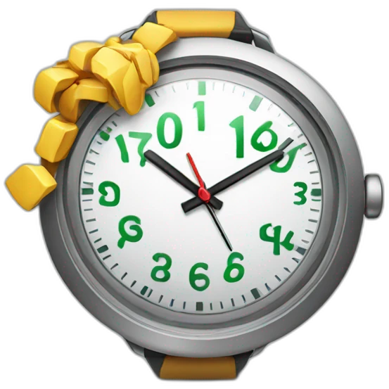 working hard for money with a watch emoji