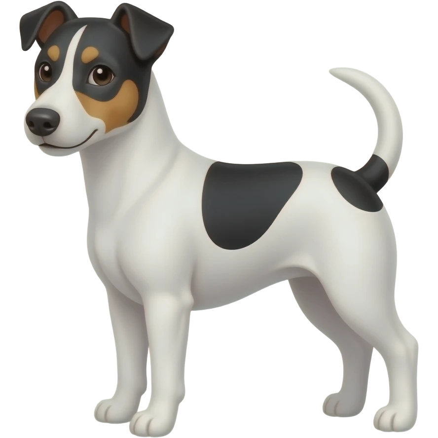 Smooth foxterrier white and black emoji