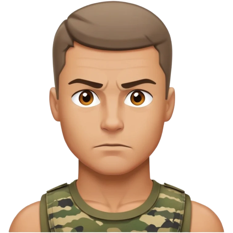 Militaire gespierde man emoji