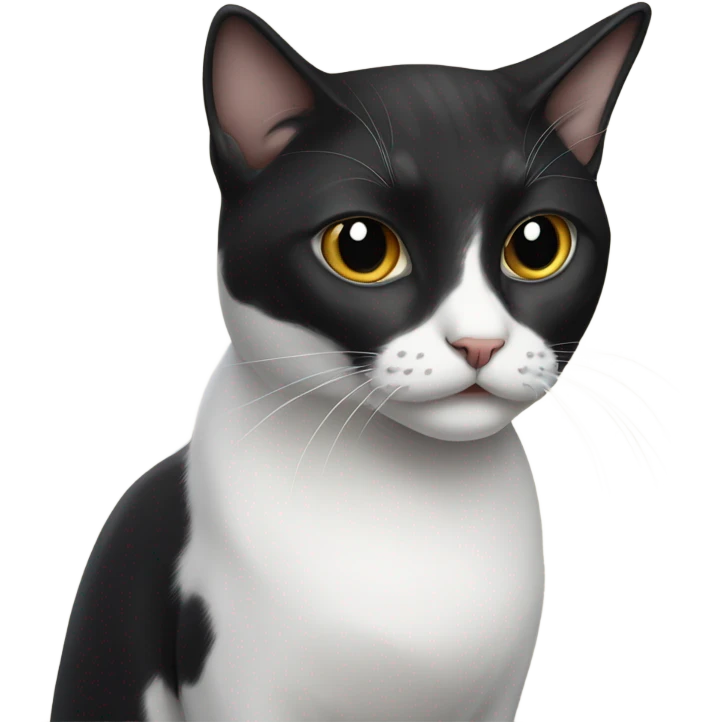 Black and white cat with mustache  emoji
