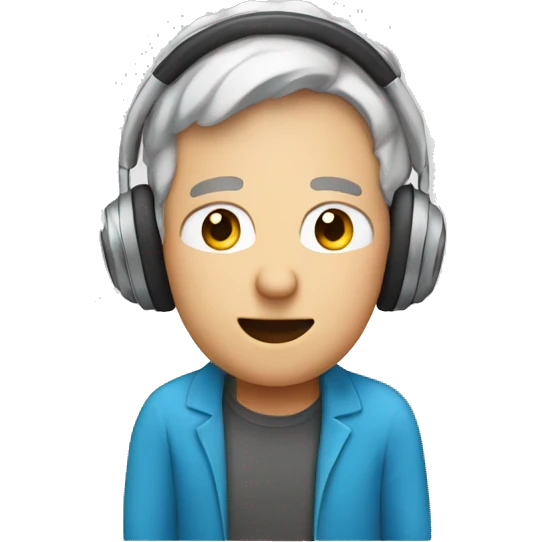 Person with RIC Hearing Aids listening To music emoji