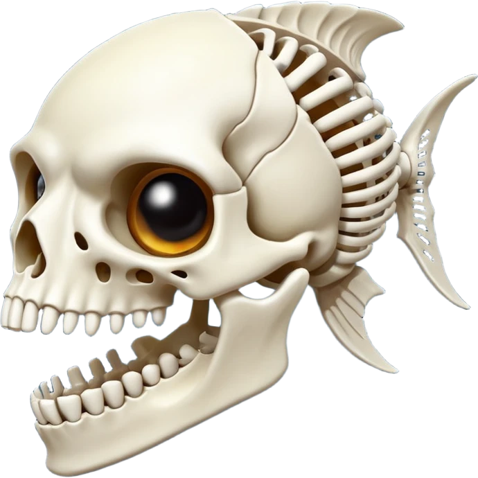 Piranha skeleton black and white emoji emoji