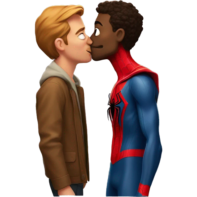 Spider-Man kissing guy emoji