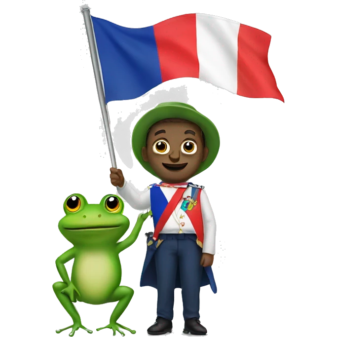 French man with frog and pride flag emoji