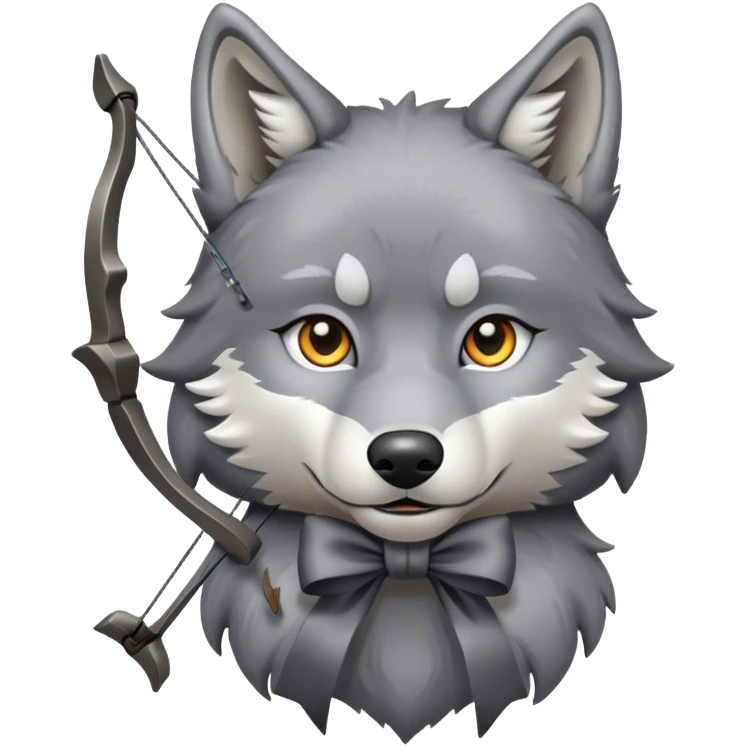 wolf with bow emoji
