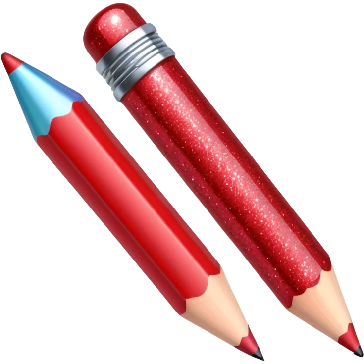 red glitter pencil emoji