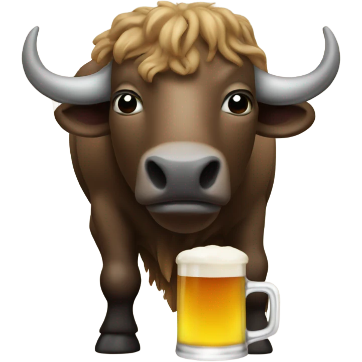 Buffalo drinking a beer  emoji