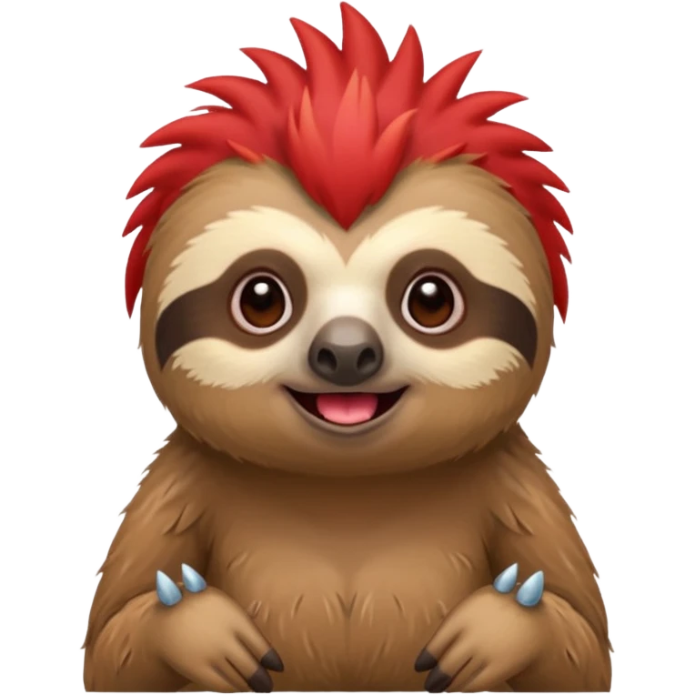 sloth with a red mohican emoji