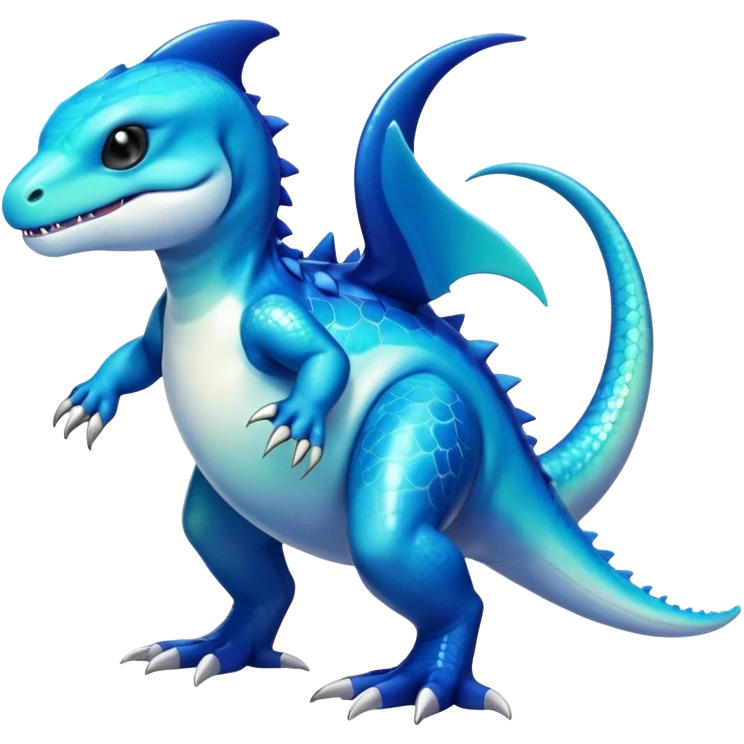 white blacks colorful gradient shiny glossy Fakémon-Digimon-orca-reptile-dragon-lizard-creature-hybrid (full body) emoji