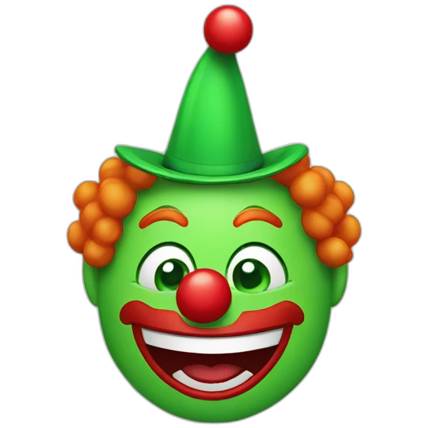 green happy clown emoji