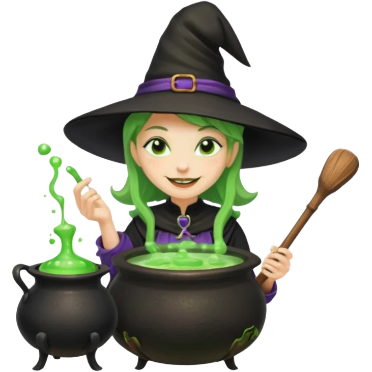 green witch cooking potion emoji