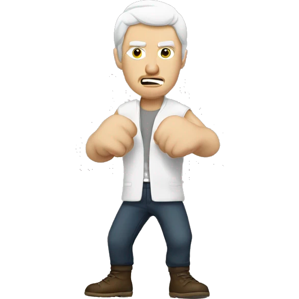 white canadian man fighting emoji