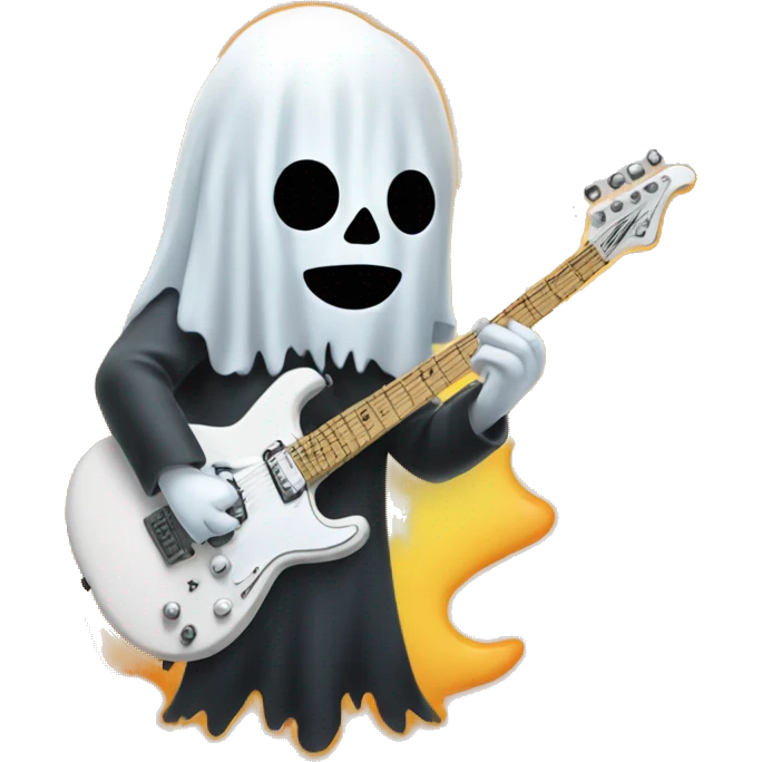 ghost playing electric guitar emoji
