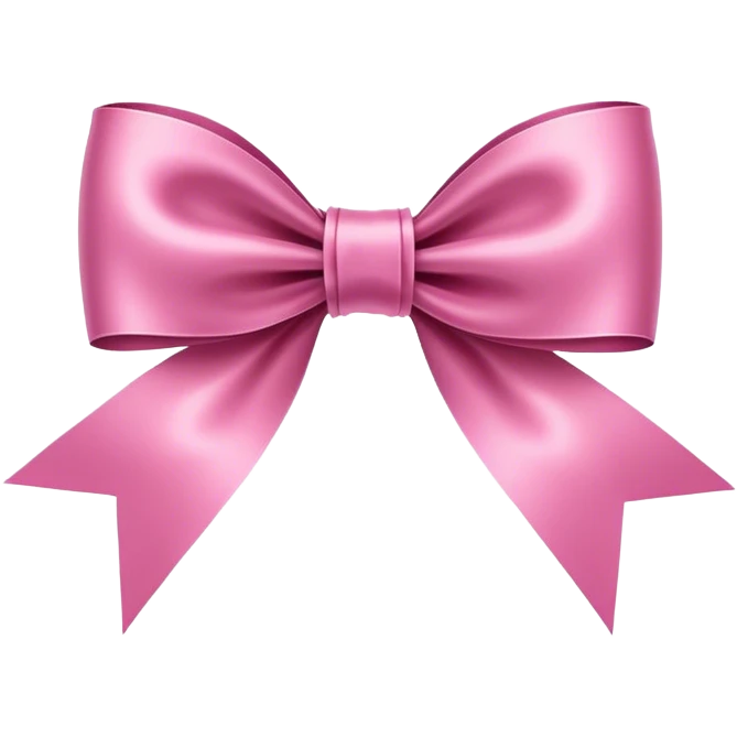 Ultra-thin and stretched ribbon bow, as narrow as possible, single loop, no extra loops, no fluffy or rounded shapes, only one long and sleek ribbon emoji