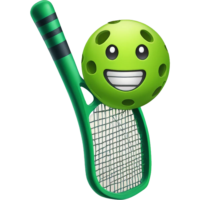 Raqueta de pickleballa con pelota de pickeball emoji