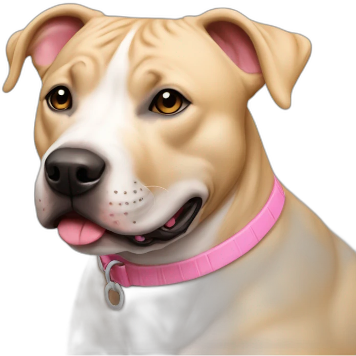biege staffy with pink nose emoji