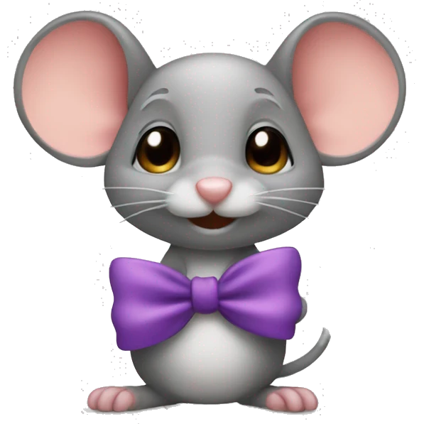 mouse with bow emoji