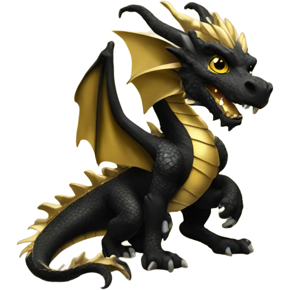 Black and gold dragon emoji