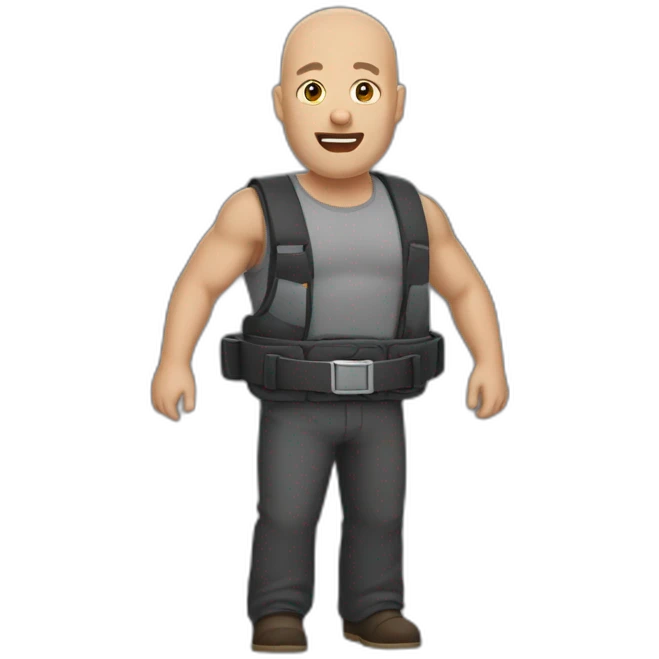Bald dad holding belt menacingly emoji