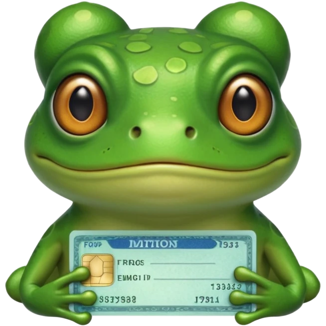 Frog with a fake id emoji