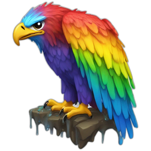 rainbow puking eagle emoji