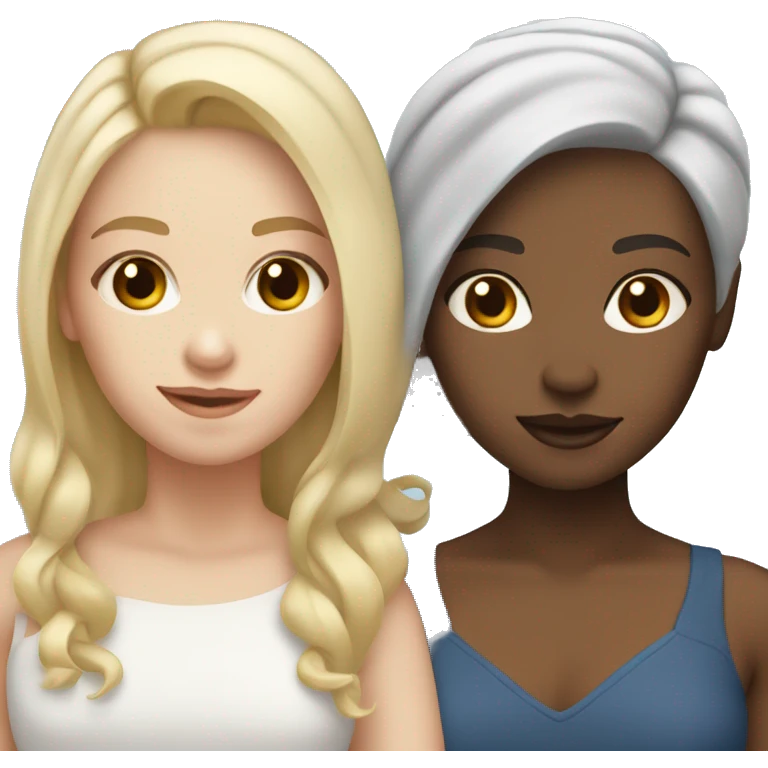 3 Sisters white skin Color one have dark brown hair, blonde hair and white hair emoji