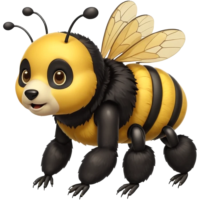 Bear riding on a giant bumble bee emoji