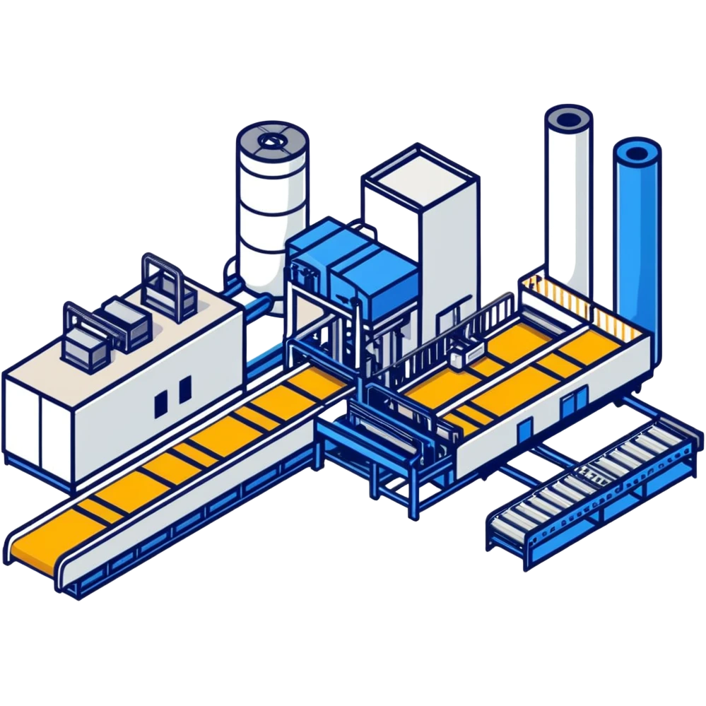 manufacturing plant with conveyor belts emoji