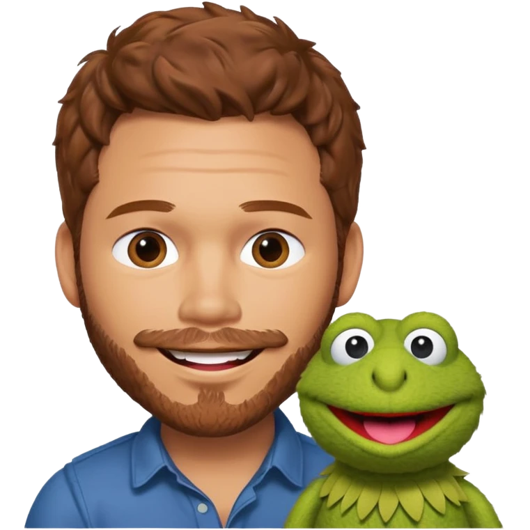 Chris Pratt as a muppet emoji