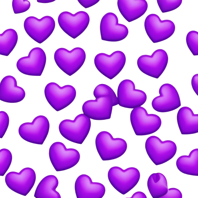 Mini Purple Hearts and xoxo emoji