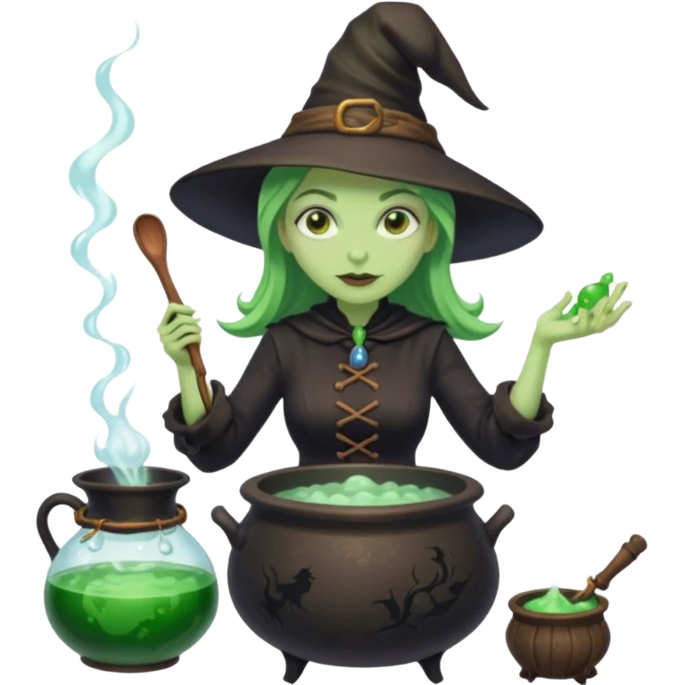 green witch cooking potion emoji