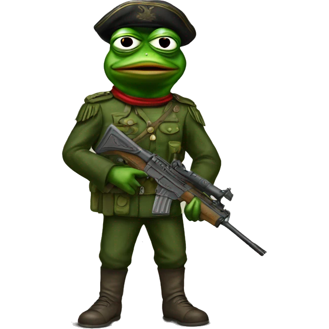 Pepe the frog soldier full body emoji