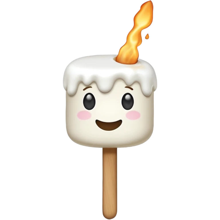 melting tasty Marshmallow on stick emoji