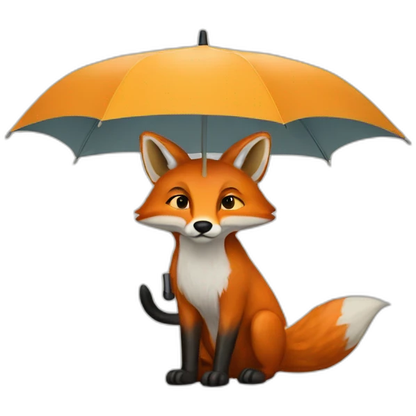 fox-under-ambrella emoji