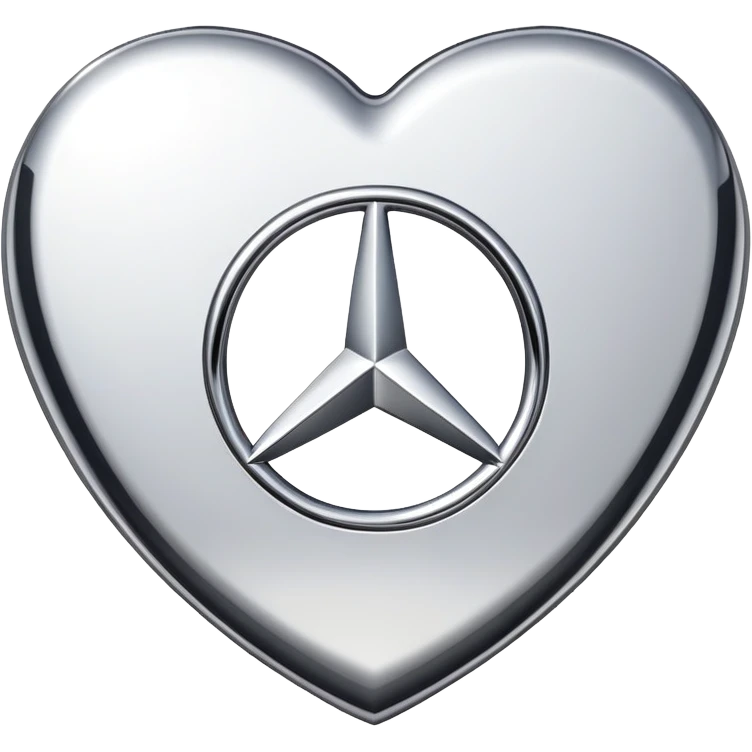 heart shaped Mercedes logo emoji