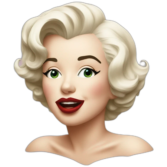 Marilyn Monroe kissing face emoji