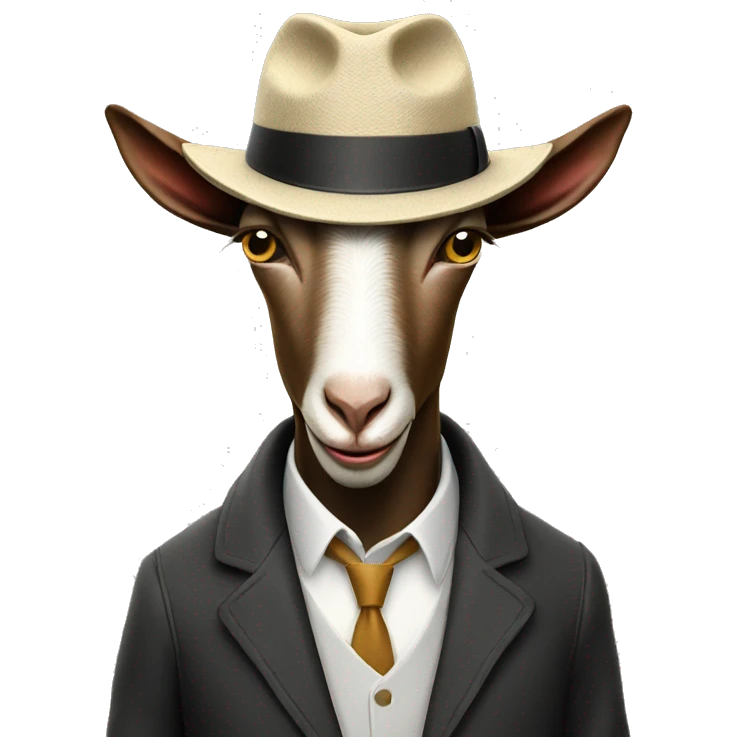 Goat wearing a fedora smoking a cigar  emoji