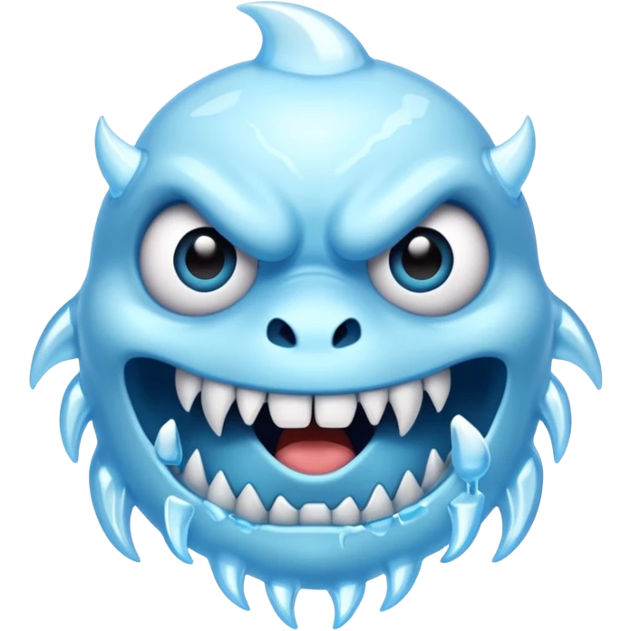 a pale blue monster face with ice details emoji