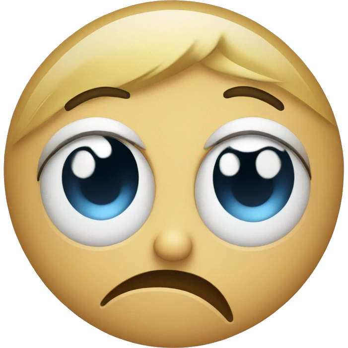 Sad face pretending to be happy emoji