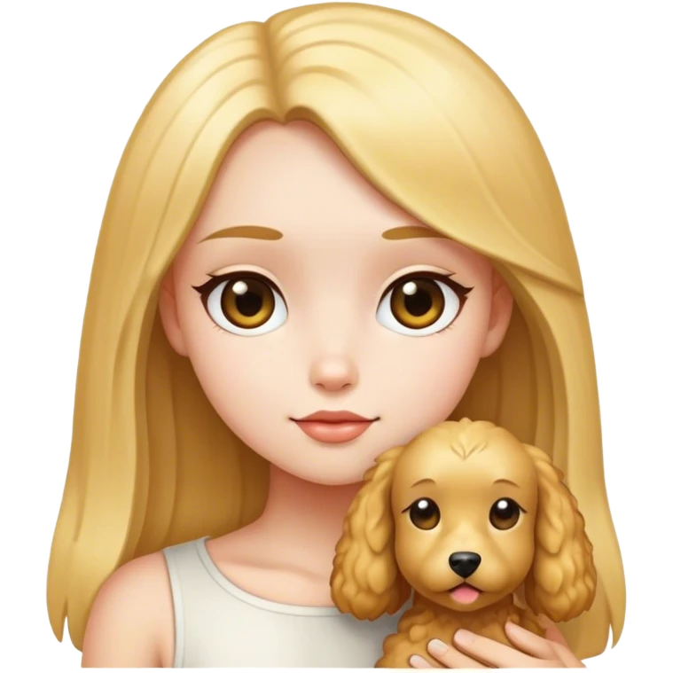 girl with straight hair and golden pudel emoji