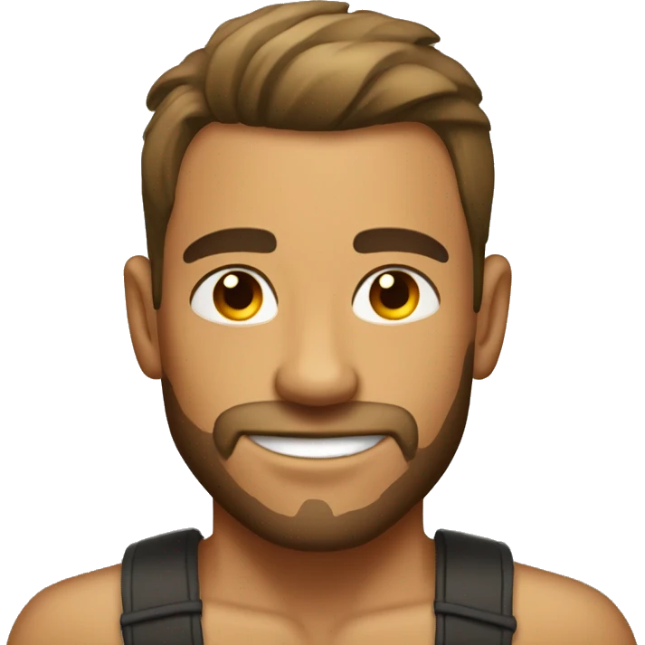 Extremely handsome tan tattooed man emoji