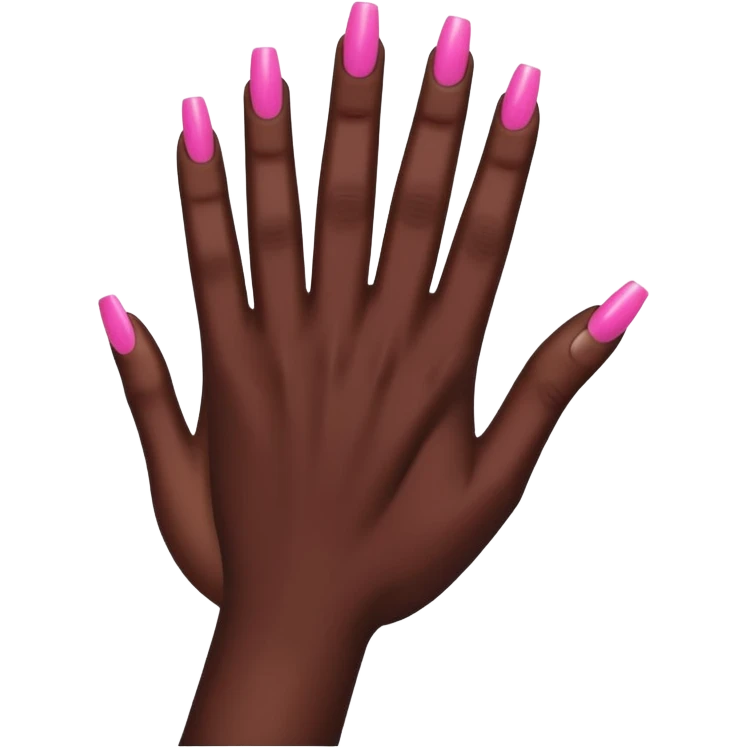 Black hand with pink nails emoji
