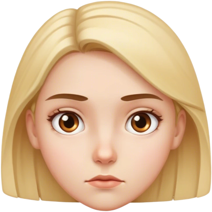 A girl staring really close into camera emoji