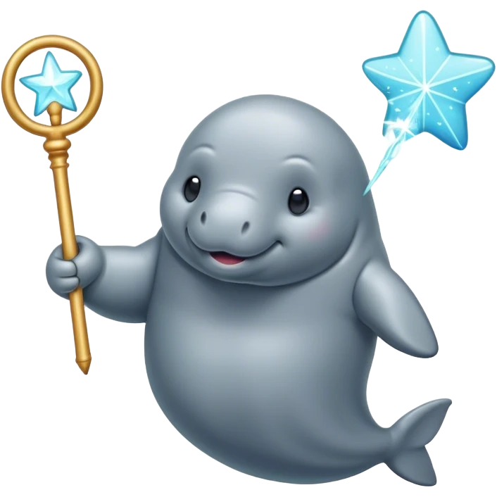manatee with a magic wand emoji