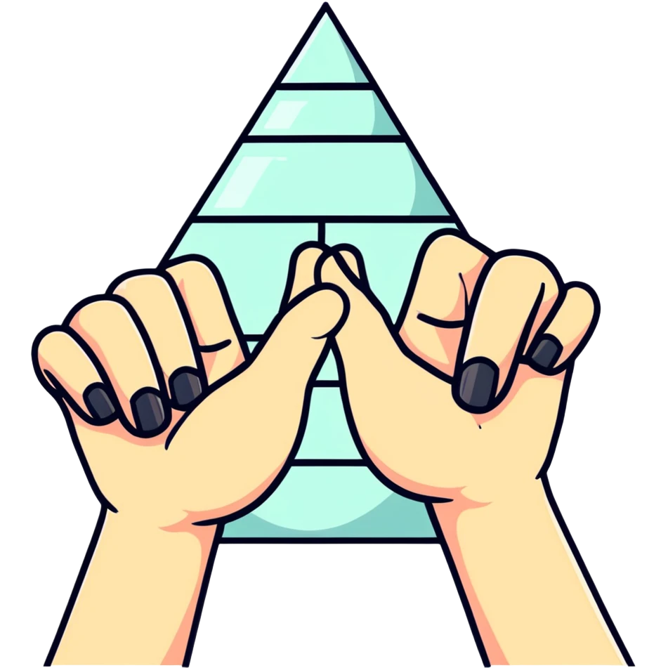 two hands forming a pyramid with their fingers emoji