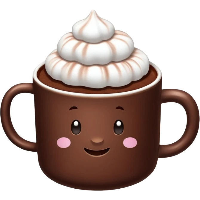 a cup of cocoa with marshmallows emoji