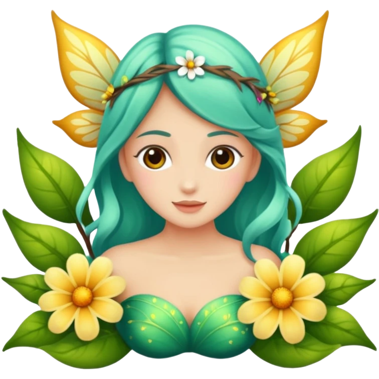 Una pradera con muchas setas y hadas emoji