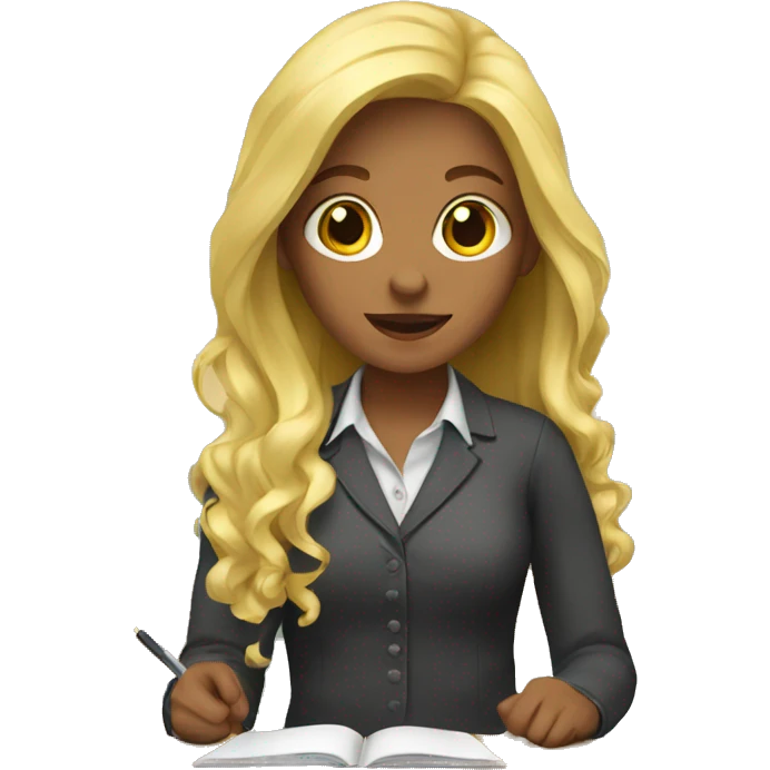 blonde girl teaching  emoji